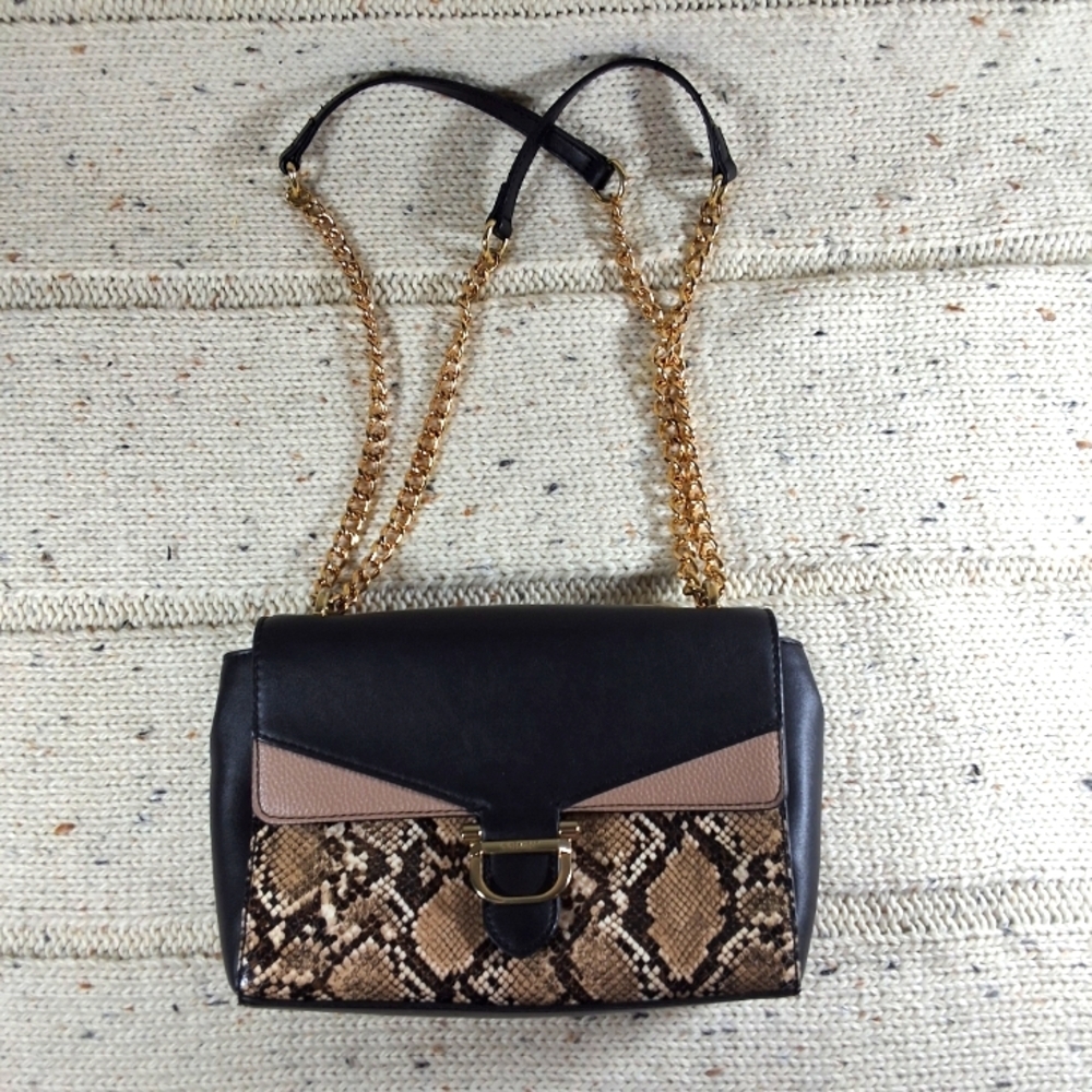 Black and Tan Snake Print Women's Bag